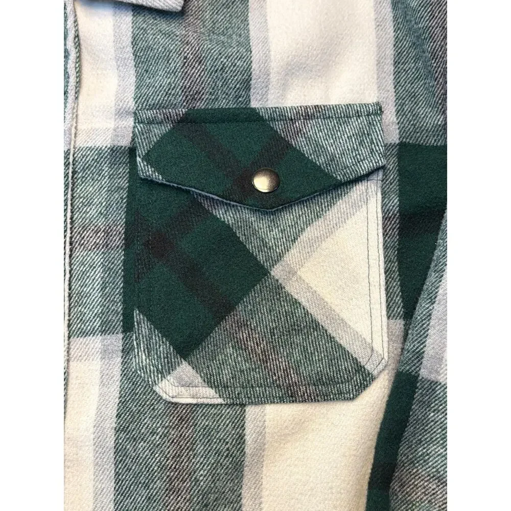 HFX Women's Button Down Front Pocket Shirt Jacket Green Size Med - Picture 2 of 8